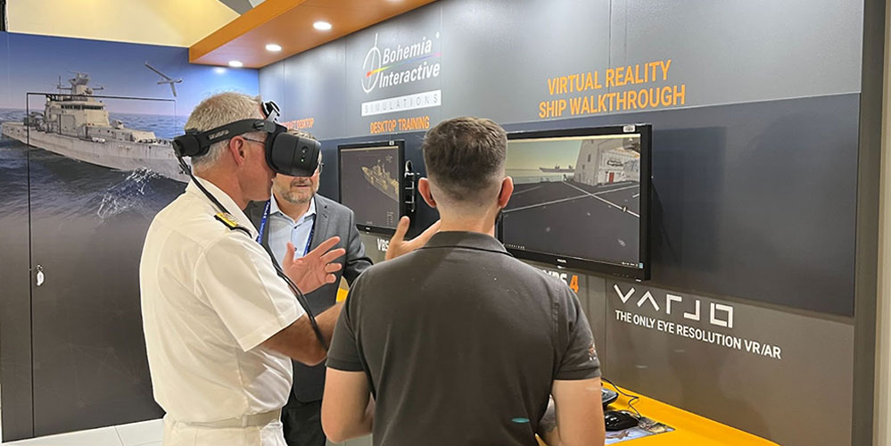 A ship walkthrough being demonstrated in virtual reality.