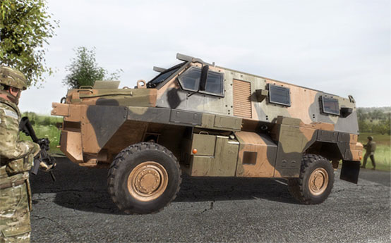 ADF Bushmaster in VBS3 for vehicle simulation