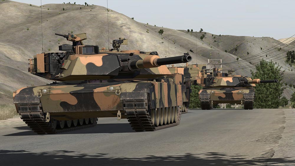 Australian M1A1 Main Battle Tanks shown here in the VBS virtual environment.