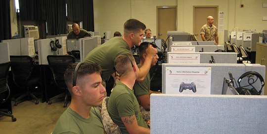 U.S. Marines dismounted infantry training at USMC's Camp LeJeune virtual training military simulation
