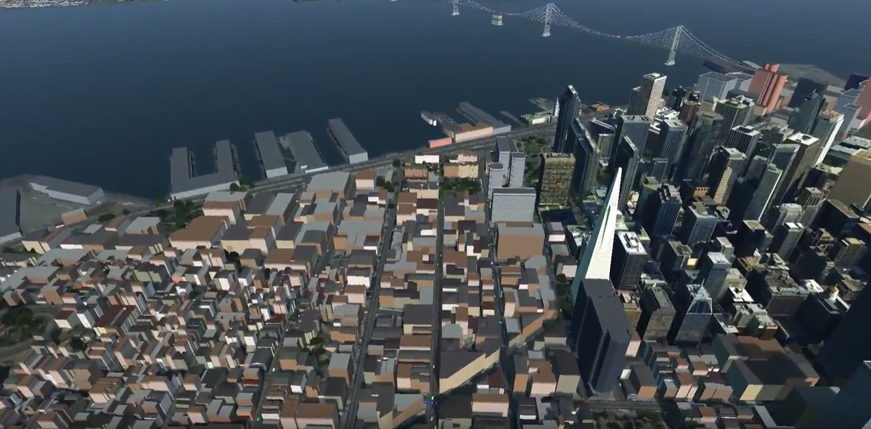 San Francisco in VBS Blue virtual open world 3D earth for military training and simulation