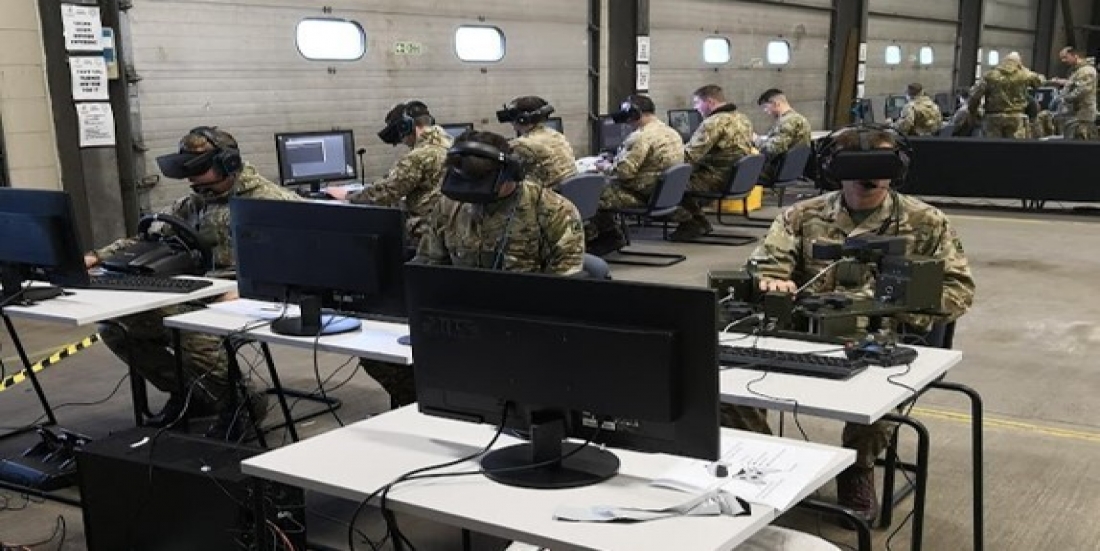 British Army soldiers training with VR