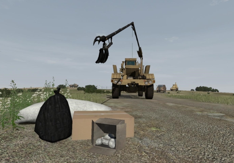 ADF Husky model in VBS3 Counter IED Route Clearance Military Training and Simulation